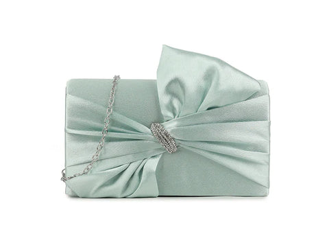 Mint Satin Clutch