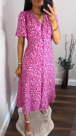 Calla Magenta & Lilac Animal Dress