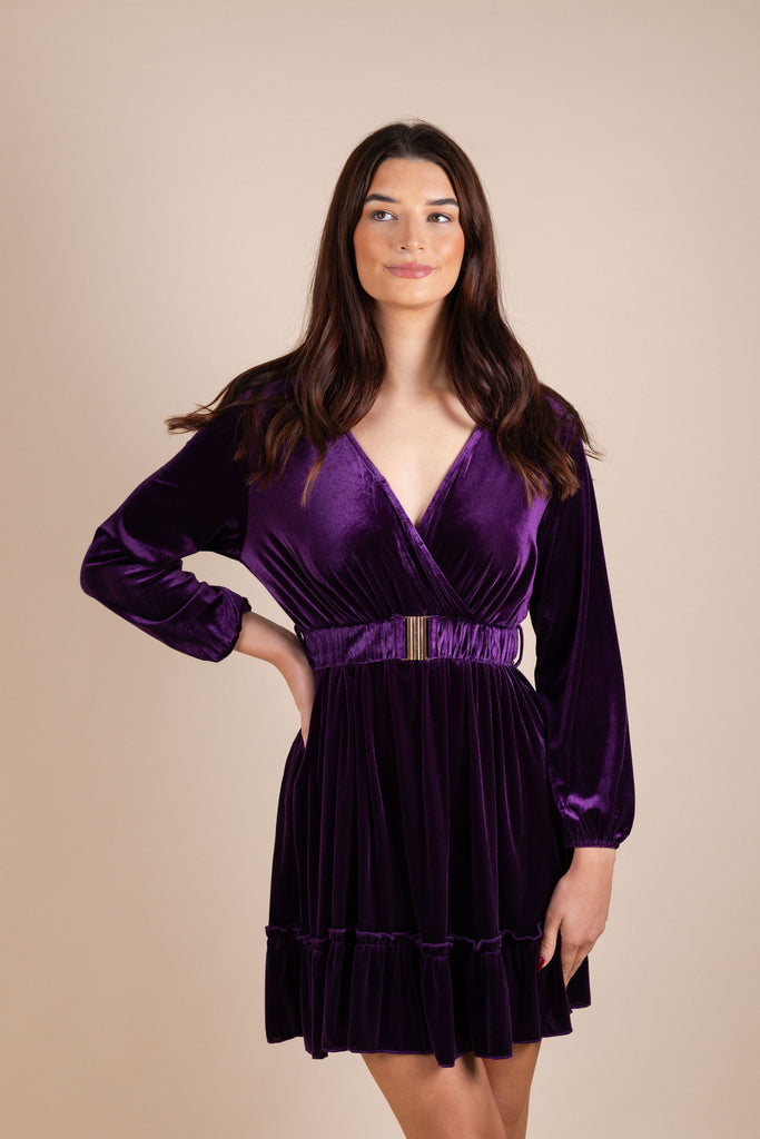 Kris Purple Velvet Dress