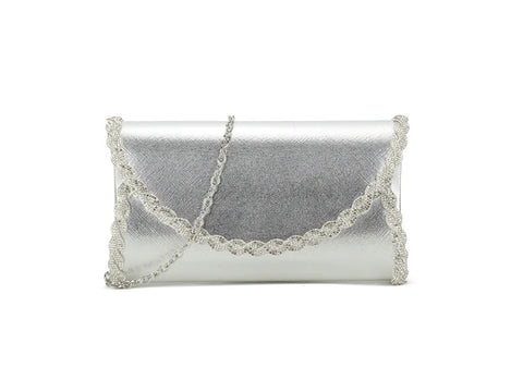 Slow Down Silver  Clutch