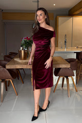 Ariana Burgandy Velvet Dress