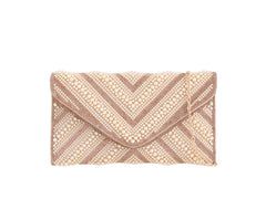 Champagne Crystal & Pearl Clutch