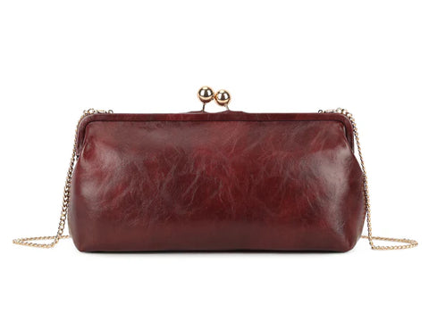 Oversize Burgandy Clutch