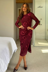 Elodie Burgundy Dress