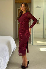 Elodie Burgundy Dress
