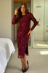 Elodie Burgundy Dress