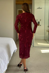 Elodie Burgundy Dress