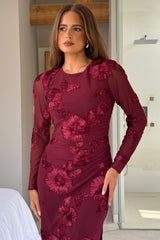 Elodie Burgundy Dress