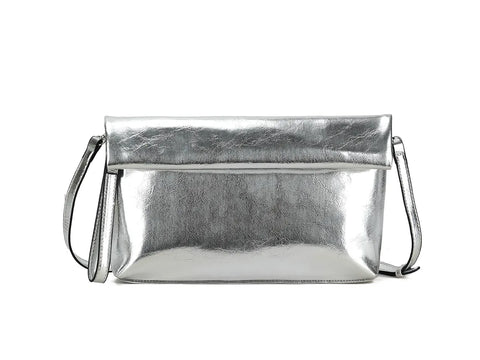 Disco Silver Large Clutch