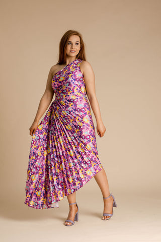 Arla Magenta Print Dress