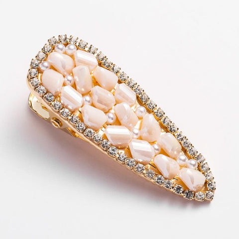 Gold White Stone Clip
