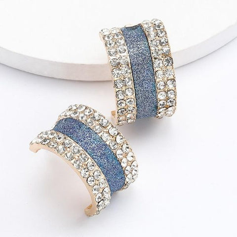 Blue And Clear Stone Earring