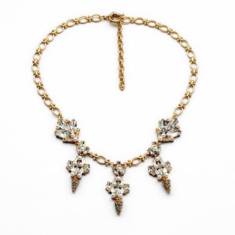 Gina Gold Crystal Drop Necklace