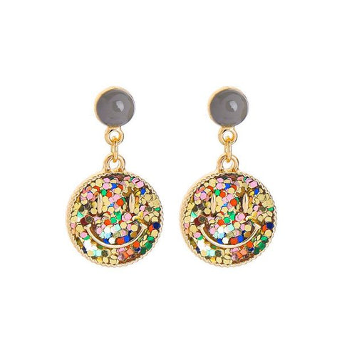 Gold Glitter Drop Earrings