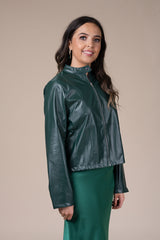 Green Faux Leather Jacket